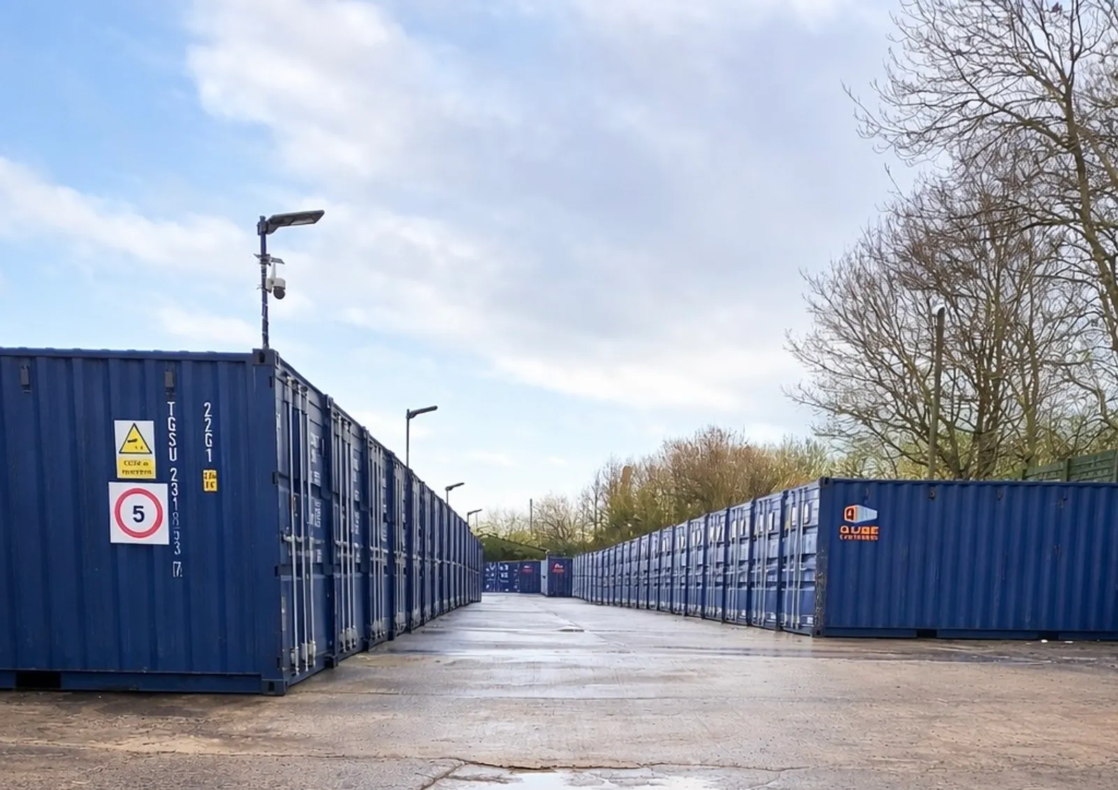 Storage units during the day