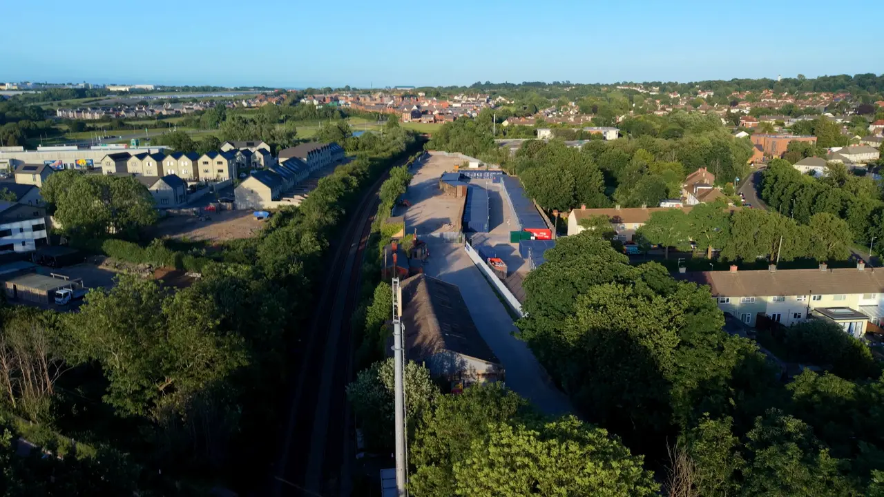 Aerial drone view of the Discount Storage site used as the video thumbnail